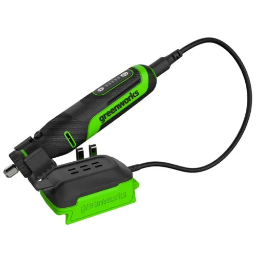 Гравёр аккумуляторный Greenworks G24RT 24V 3200807, бесщеточный, с базой и оснасткой (52 шт), без АКБ и ЗУ